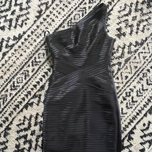 BCBG Black One Shoulder Dress Size XXS